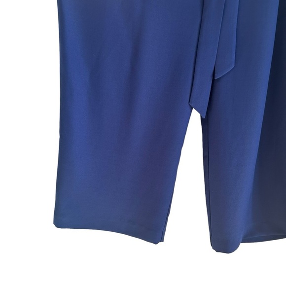 BANANA REPUBLIC Royal Blue Cropped Wide Leg Belted Jumpsuit Size 12 Tall - Picture 5 of 10